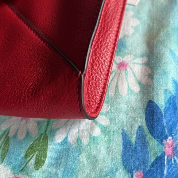 Vera Bradley Harper Leather Envelope Shoulder ClutchTango Red - Picture 5 of 12
